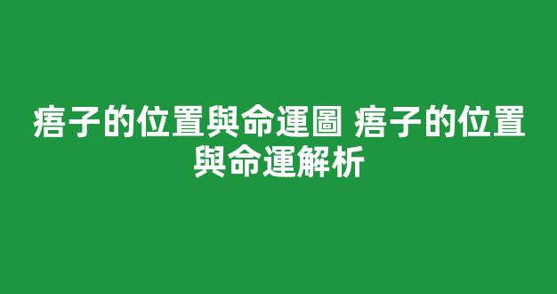 痦子的位置與命運圖 痦子的位置與命運解析